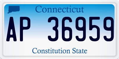CT license plate AP36959