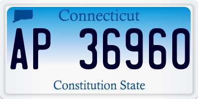 CT license plate AP36960