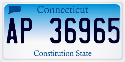 CT license plate AP36965
