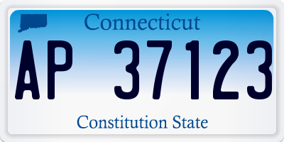 CT license plate AP37123