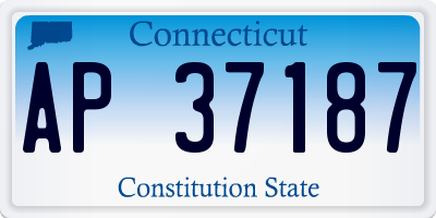 CT license plate AP37187