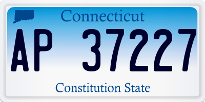 CT license plate AP37227