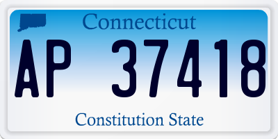 CT license plate AP37418