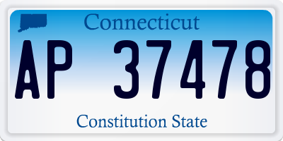 CT license plate AP37478