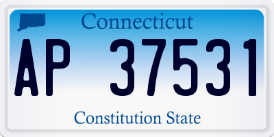 CT license plate AP37531