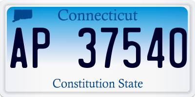 CT license plate AP37540