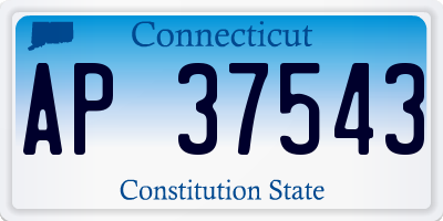 CT license plate AP37543