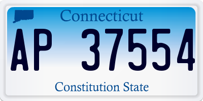 CT license plate AP37554