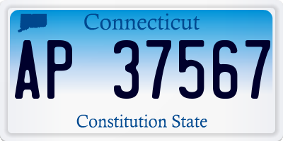 CT license plate AP37567