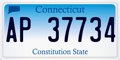 CT license plate AP37734