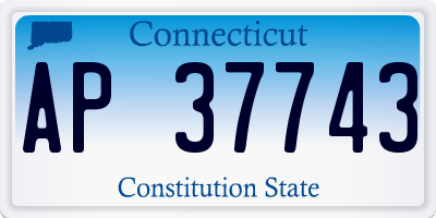 CT license plate AP37743
