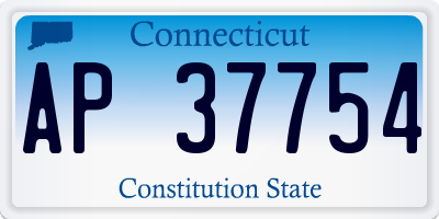 CT license plate AP37754