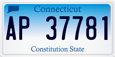 CT license plate AP37781