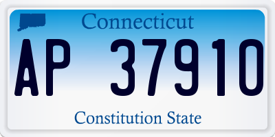 CT license plate AP37910