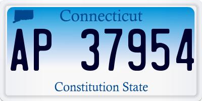 CT license plate AP37954