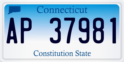 CT license plate AP37981
