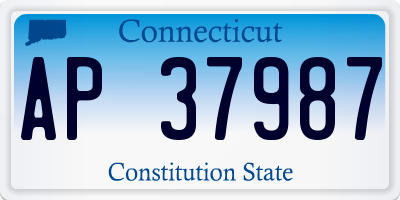 CT license plate AP37987