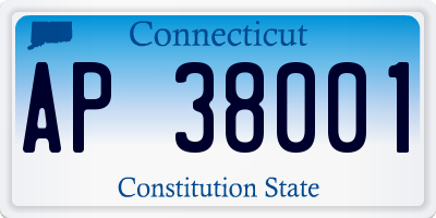 CT license plate AP38001