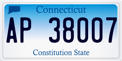 CT license plate AP38007