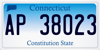 CT license plate AP38023