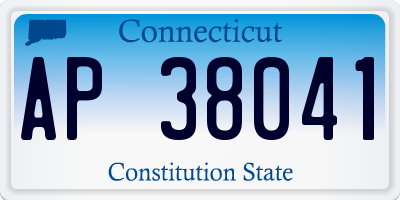 CT license plate AP38041