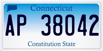 CT license plate AP38042