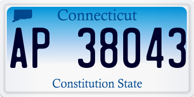 CT license plate AP38043