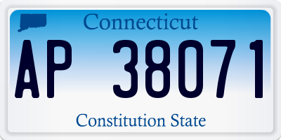 CT license plate AP38071