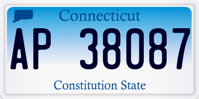 CT license plate AP38087