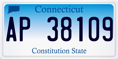 CT license plate AP38109