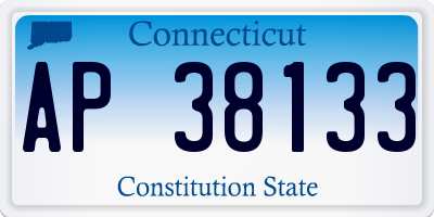 CT license plate AP38133