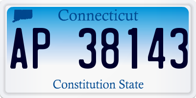 CT license plate AP38143