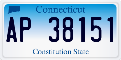 CT license plate AP38151