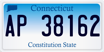 CT license plate AP38162
