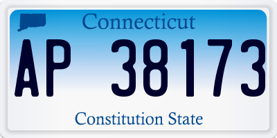 CT license plate AP38173