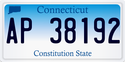 CT license plate AP38192