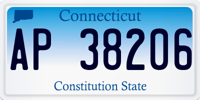 CT license plate AP38206