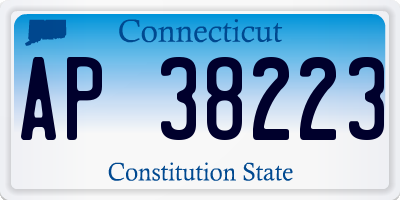 CT license plate AP38223