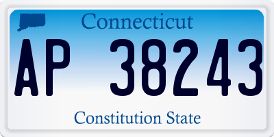 CT license plate AP38243