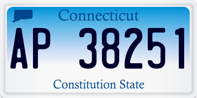 CT license plate AP38251