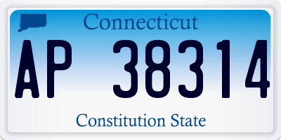 CT license plate AP38314