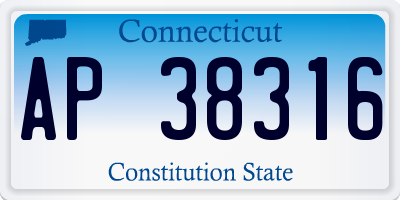 CT license plate AP38316