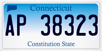 CT license plate AP38323