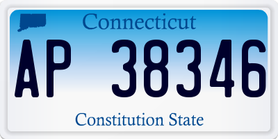 CT license plate AP38346