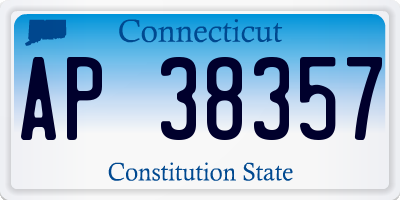 CT license plate AP38357