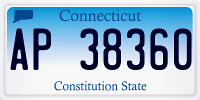 CT license plate AP38360