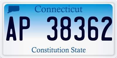 CT license plate AP38362