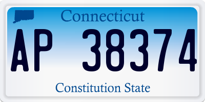 CT license plate AP38374