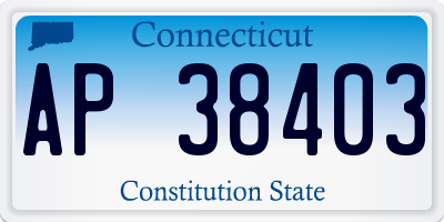 CT license plate AP38403