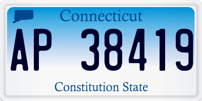 CT license plate AP38419
